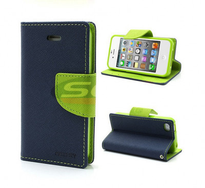 Toc FlipCover Fancy Sony Xperia E3 NAVY-LIME foto