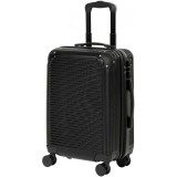 HOMCOM Valiză Cabină Rigidă 48L, Extensibilă, cu 4 Roți, Compartiment Laptop și &Icirc;ncuietoare TSA, 56x36x24 cm, Negru | Aosom Romania