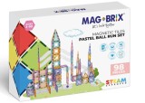 Cumpara ieftin Set magnetic de constructie, Magblox, Circuit cu bile pastel, Magbrix Marble Run, 98 piese