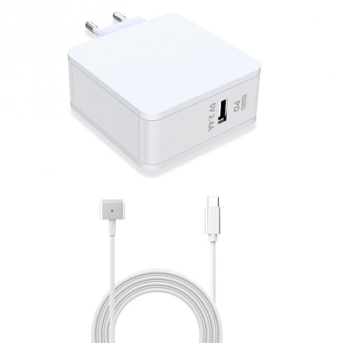 Adaptor, CoreParts, de alimentare pentru MacBook, alb, fara cablu