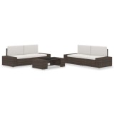 Gossi set mobilier de gradina, 5 piese, maro, poliratan