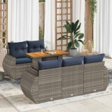 Gossi set mobilier gradina cu perne, 6 piese, gri, poliratan