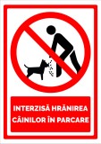 Semn interzisa hranirea cainilor in parcare