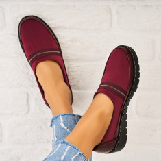 Pantofi dama casual Bordo din Textil Pryanti