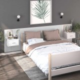 vidaXL Noptiere de perete, 2 buc., alb 810972