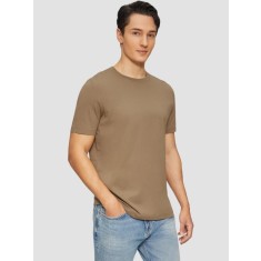 Tricou cu maneca scurta, barbati, cu logo si croiala Regular fit, Maro, L