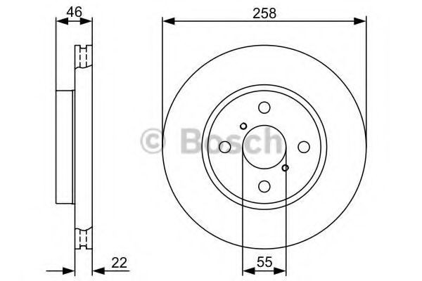 Disc frana TOYOTA YARIS (P13) (2010 - 2016) BOSCH 0 986 479 C06