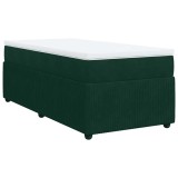 Cumpara ieftin Pat continental cu saltea, verde inchis, 80x200 cm, catifea