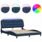 Cadru de pat cu LED fara saltea, Hvar, albastru, 160x200 cm, textil
