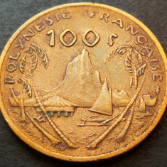 Moneda exotica 100 FRANCI - POLINEZIA FRANCEZA, anul 1976 * cod 3196