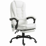 Vinsetto Scaun de birou de masaj, scaun de birou, scaun ergonomic cu &icirc;nălțime reglabilă, spătar inclinabil și telecomandă cu fir, suport pentru picioa
