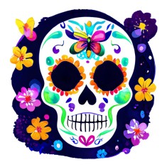 Sticker decorativ, Craniu, Multicolor, 60 cm, 10029ST foto