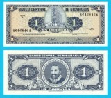 Nicaragua (pick 115) 1 Cordoba 1968 UNC serie: B 46468464; El Conquistador