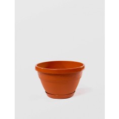 Ghiveci Lalea cu Tava, STERK, 24X15 cm, Plastic Maro