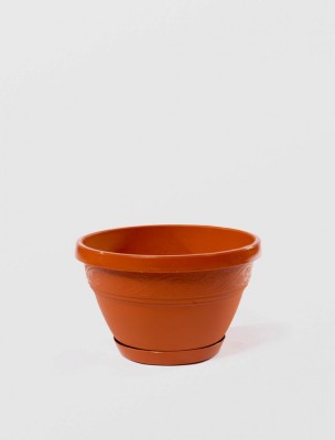 Ghiveci Lalea cu Tava, STERK, 27X19 cm, Plastic Maro foto