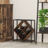 vidaXL Ră shelf pentru vin din stejar afumat 51x18x52,5 cm din lemn aglomerat