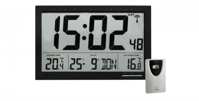 Ceas Digital TFA Dostmann XL, cu transmisie radio si indicator temperatura - RESIGILAT foto