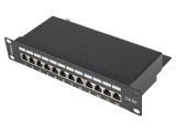 Patch Panel LANBERG 12 Porturi Cat 5e Negru RACK 10"