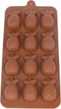 Forma din silicon pentru jeleuri si cuburi de gheata, model ananas, 12 alveole,diverse culori,22x10.5 cm
