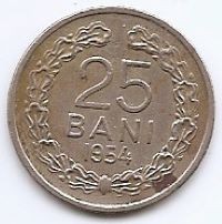 Romania 25 Bani 1954 - Cupru-nichel, 22 mm, KM-85.2 (2)