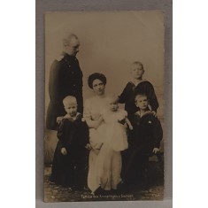 FAMILIA PRINTULUI MOSTENITOR VON SACHSEN , CARTE POSTALA ILUSTRATA , MONOCROMA , INCEPUTUL SEC. XX