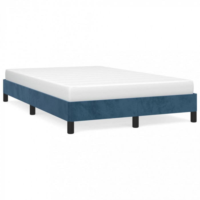 vidaXL Cadru de pat, albastru &icirc;nchis, 120x190 cm, material textil