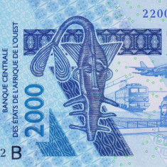 Bancnota Statele Africii de Vest 2.000 Franci 2022 - P216B UNC ( Benin )