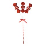 Ornament Brad Crăciun, Spumă, Bomboane, Roșu-Alb, 60 cm, Oem