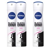 Deodorant spray Nivea Invisible for Black &amp; White Clear, 3 x 150 ml