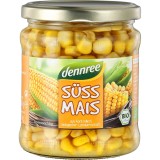 Porumb dulce ecologic Dennree la borcan, fara zahar, bio, fierte usor, in saramura, 200g