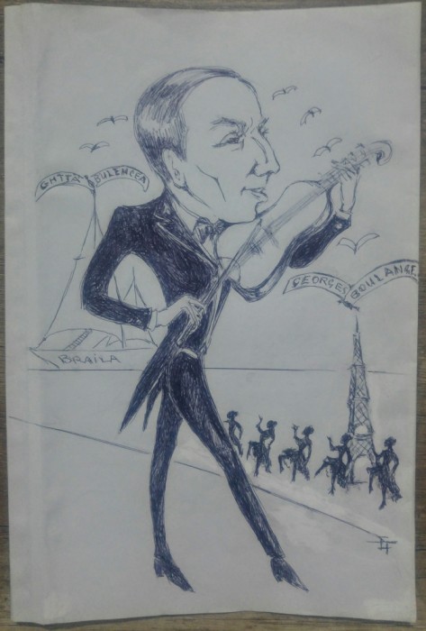 Gheorghe Bulencea (Georges Boulanger) cantand in port/Elena Fortu, pix pe hartie