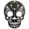 Ceas de perete metalic Krodesign Skull, diametru 45 cm, negru, VivaTechnix