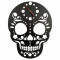 Ceas de perete metalic Krodesign Skull, diametru 45 cm, negru