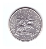 Moneda SUA 25 centi/quarter dollar 2006 P, Nevada 1864, stare foarte buna, America de Nord, Cupru-Nichel