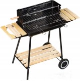 Gratar metalic pe carbuni, tava cromata, cu spita pentru rotisor, 104x88x45cm Household NewTrend