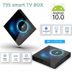 Adaptor smart TV box T95 ,4/32 GB RAM 2020 Android 10, Negru, 6K foto