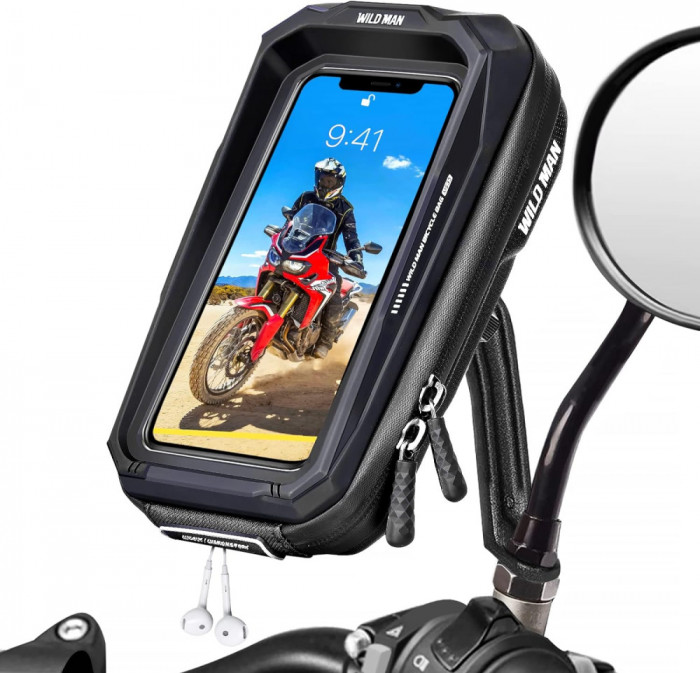 Suport telefon pentru motociclete impermeabil, Rotire la 360&deg;