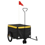 Remorca pentru biciclete, negru si galben, 30 kg, fier