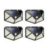 Set 4 lampi cu incarcare solara, senzor de miscare si lumina, stare de veghe, 3 moduri de iluminare, 100 LED-uri, Oem