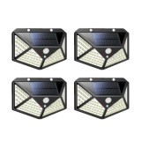 Set 4 lampi cu incarcare solara, senzor de miscare si lumina, stare de veghe, 3 moduri de iluminare, 100 LED-uri, Oem