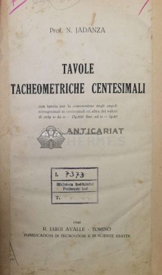 TAVOLE TACHEOMETRICHE CENTESIMALI ($T40) foto