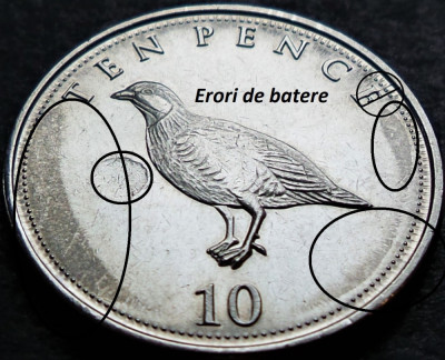 Moneda 10 PENCE - GIBRALTAR, anul 2016 * cod 2210 = erori batere foto