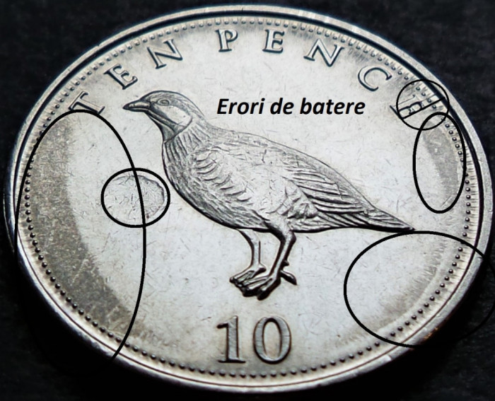 Moneda 10 PENCE - GIBRALTAR, anul 2016 * cod 2210 = erori batere