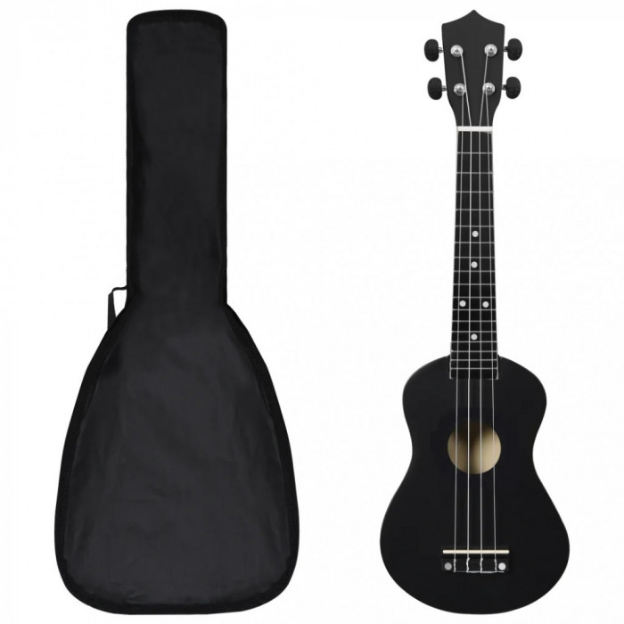 Set Ukulele Soprano Pentru Copii Cu Husă Negru 23&amp;quot; 70152