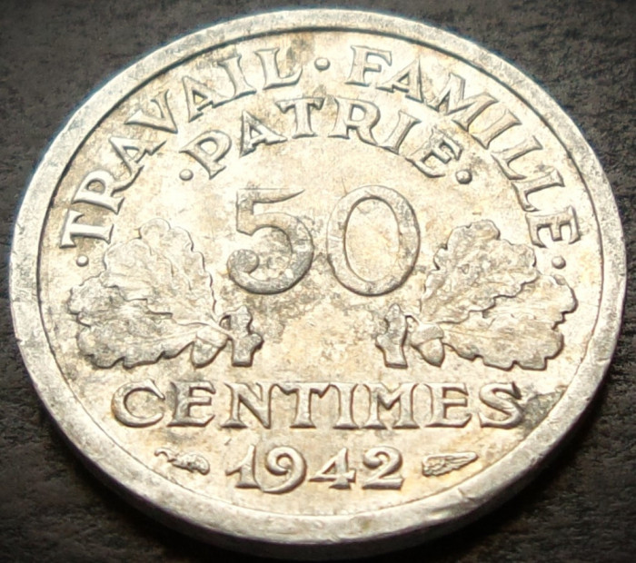 Moneda istorica 50 CENTIMES - FRANTA, anul 1942 * cod 4337
