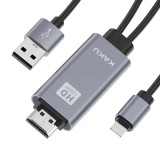Adaptor HDMI KakuSiga, Compatibil cu Apple, USB, tip Lightning, 1 m, Gri