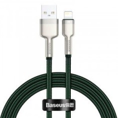 Cablu alimentare si date Baseus Cafule Metal, Fast Charging Data Cable pt. smartphone, USB la Lightning Iphone 2.4A, braided, 2m, verde
