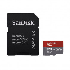 Card Sandisk Ultra microSDXC 128GB 120Mbs A1 Clasa 10 UHS-I U1 cu adaptor SD foto