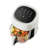 Friteuza cu aer cald, suprafata de gatit antiaderenta, control cu termostat reglabil, recipient de ulei detasabil, protectie impotriva supraincalzirii