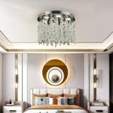 Candelabru LED Cristal LLC210/400CH Rotund, 22W, Lumina Rece/Calda/Neutra, Cristal, Crom Lucios ModernLight Concept